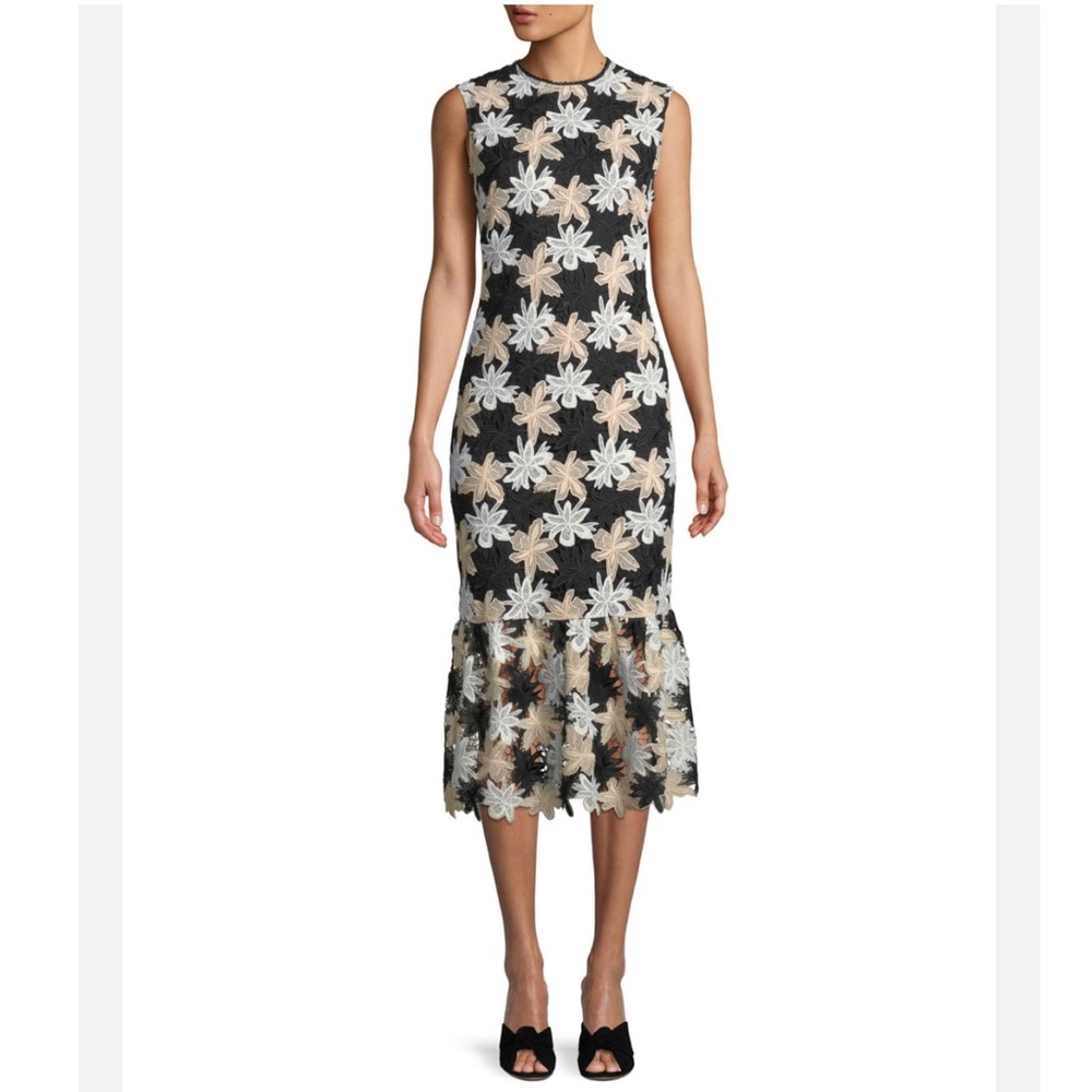 Shoshanna Joliet Sleeveless Body con Dress In Jasmine Lace